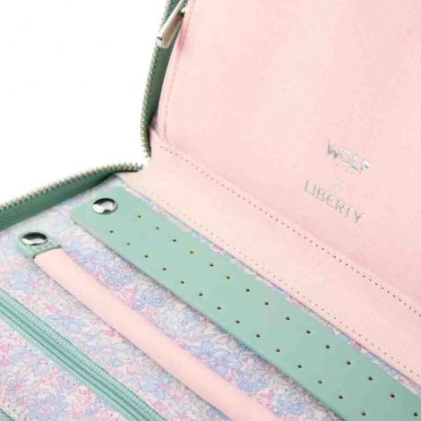 Portefeuille de Bijoux Wolf 1834 - Wolf X Liberty Travel Jewellery Portfolio - Vert Pastel