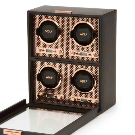 Remontoir Montre Wolf 1834 - AXIS 4 Piece Watch Winder - Powder Coat