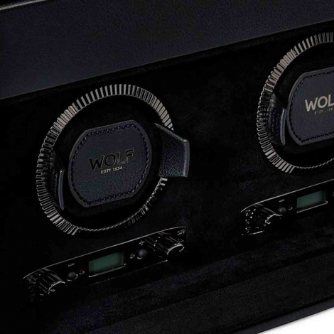 Remontoir Montre Wolf 1834 - British Racing Double Watch Winder with Storage - Noir
