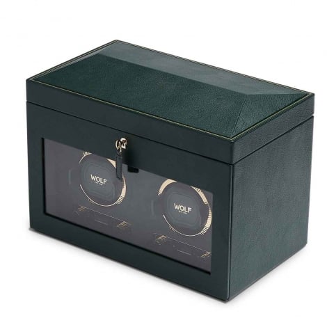 Remontoir Montre Wolf 1834 - British Racing Double Watch Winder with Storage - Vert
