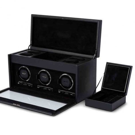 Remontoir Montre Wolf 1834 - British Racing Triple Watch Winder With Storage