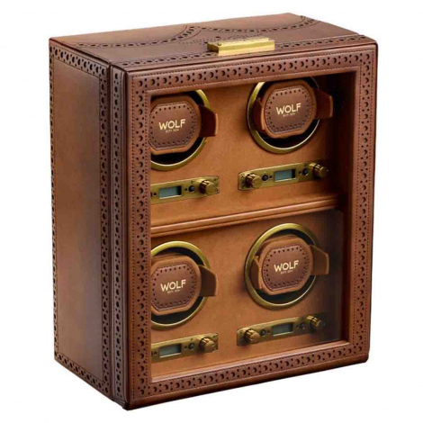 Remontoir Montre Wolf 1834 - Brogue 4 Piece Watch Winder - Marron Brun