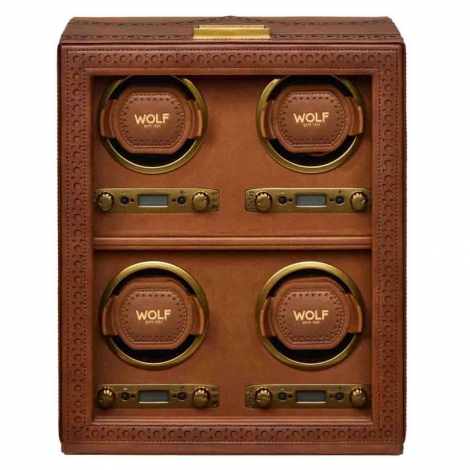 Remontoir Montre Wolf 1834 - Brogue 4 Piece Watch Winder - Marron Brun