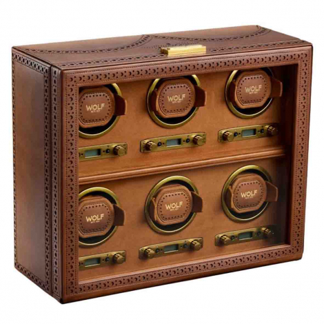 Remontoir Montre Wolf 1834 - Brogue 6 Piece Watch Winder - Marron Brun