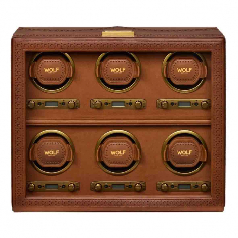 Remontoir Montre Wolf 1834 - Brogue 6 Piece Watch Winder - Marron Brun