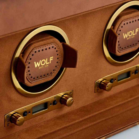 Remontoir Montre Wolf 1834 - Brogue Double Watch Winder - Marron Brun