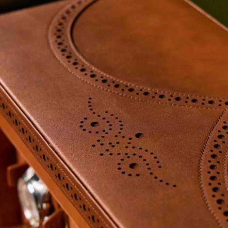 Remontoir Montre Wolf 1834 - Brogue Triple Watch Winder - Marron Brun