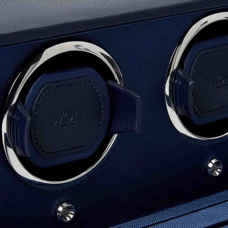 Remontoir Montre Wolf 1834 - Cub Double Watch Winder with Cover- Bleu Navy