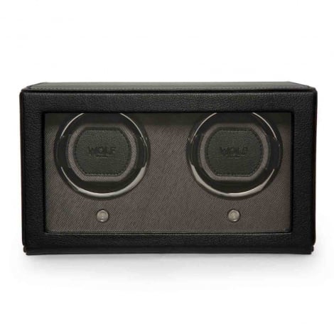 Remontoir Montre Wolf 1834 - Cub Double Watch Winder with Cover - Noir