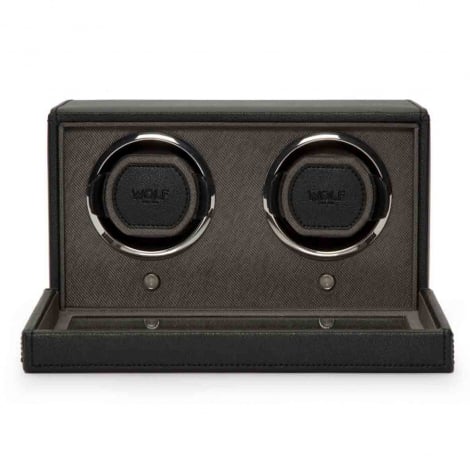 Remontoir Montre Wolf 1834 - Cub Double Watch Winder with Cover - Noir