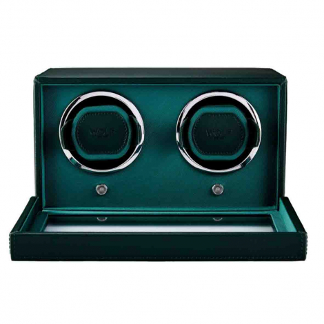 Remontoir Montre Wolf 1834 - Cub Double Watch Winder with Cover - Vert