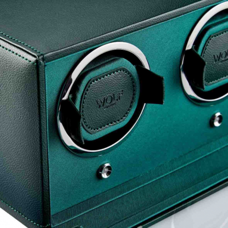 Remontoir Montre Wolf 1834 - Cub Double Watch Winder with Cover - Vert