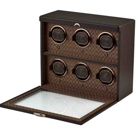 Remontoir Montre Wolf 1834 - Earth 6 Piece Watch Winder - Coffee � combiner
