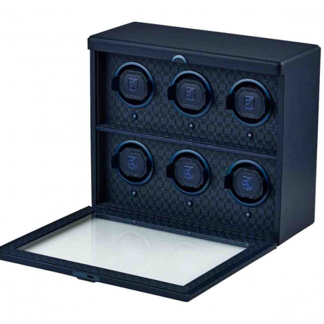 Remontoir Montre Wolf 1834 - Earth 6 Piece Watch Winder - Midnight Blue � combiner