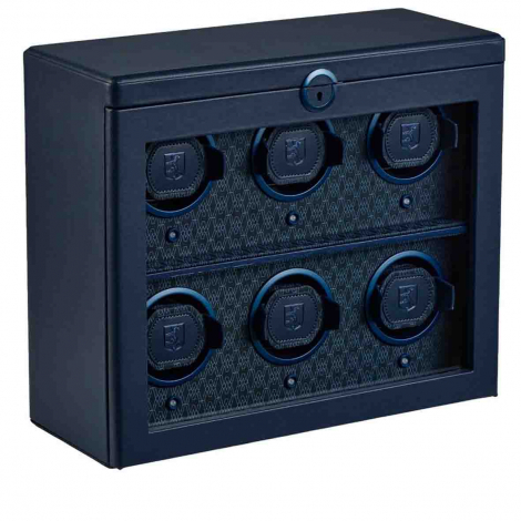 Remontoir Montre Wolf 1834 - Earth 6 Piece Watch Winder - Midnight Blue