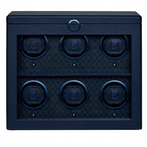 Remontoir Montre Wolf 1834 - Earth 6 Piece Watch Winder - Midnight Blue
