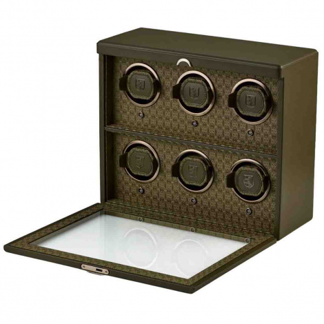 Remontoir Montre Wolf 1834 - Earth 6 Piece Watch Winder - Olive � combiner
