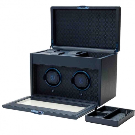 Remontoir Montre Wolf 1834 - Earth Double Watch Winder - Midnight blue