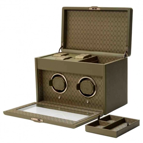 Remontoir Montre Wolf 1834 - Earth Double Watch Winder - Olive