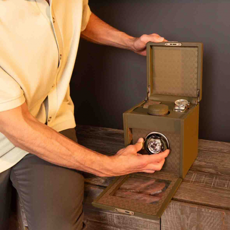 Remontoir Montre Wolf 1834 - Earth Single Watch Winder - Coffee