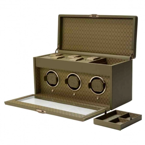 Remontoir Montre Wolf 1834  - Earth Triple Watch Winder - Olive