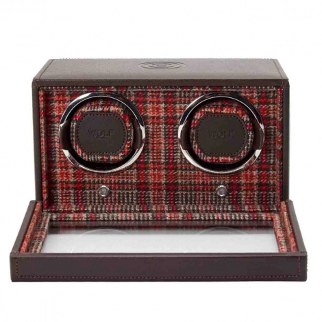 Remontoir Montre Wolf 1834 - WM Brown Double Watch Winder - Marron