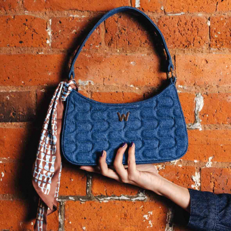 Sac bandoulire Mimi Swirl avec charpe Wolf 1834 - Denim
