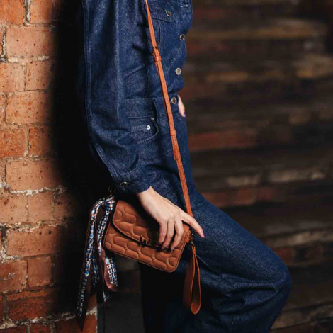 Sac bandoulire Mimi Swirl avec charpe Wolf 1834 - Denim
