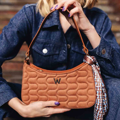 Sac bandoulire Mimi Swirl avec charpe Wolf 1834 - Marron