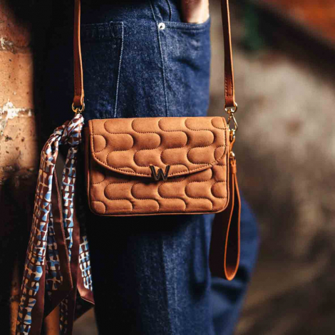 Sac bandoulire Mimi Swirl avec charpe Wolf 1834 - Marron