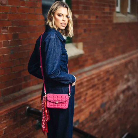 Sac bandoulire Mimi Swirl avec charpe Wolf 1834 - Pink