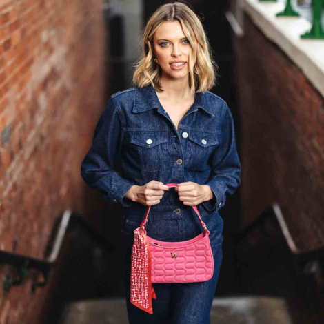Sac bandoulire Mimi Swirl avec charpe Wolf 1834 - Rose