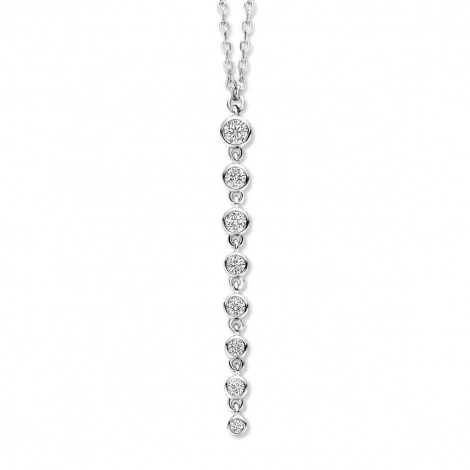 Collier Argent pendant serti d'oxyde de zirconium - Naiomy