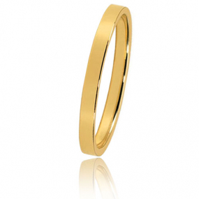Alliance Bonheur en or jaune large de 2 mm