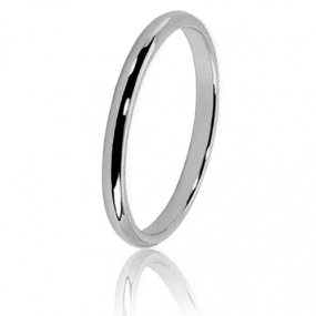 Bague femme jonc bombé or 750/1000 blanc - plus-de-bagues-femmes - edora