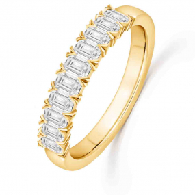 Alliance diamant taille Emeraude