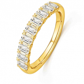 Alliance diamant taille Emeraude