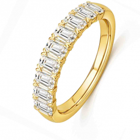 Alliance diamant taille Emeraude
