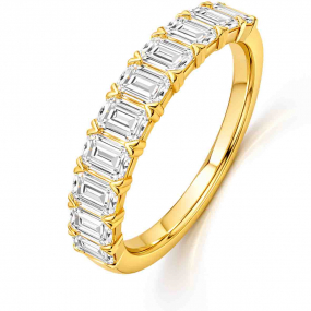 Alliance diamant taille Emeraude