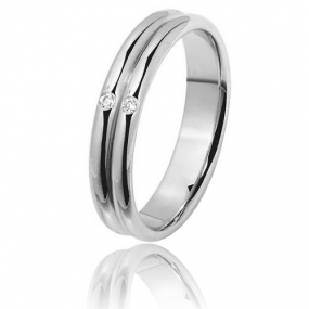 Alliance diamants 0.02ct en or blanc