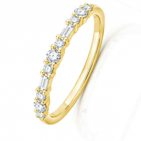 Alliance diamants taille baguette et Brillant