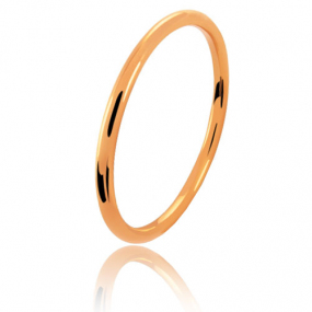 Alliance fil rond en or rose large de 1 mm