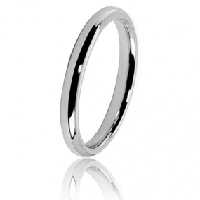 Alliance Jonc Parisien en or blanc large de 2.5 mm