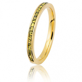 Alliance saphirs jaunes sertie rail - 0.25 ct - or jaune