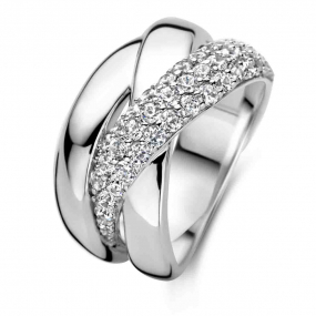 Bague argent avec pavage de zirconium - similaire