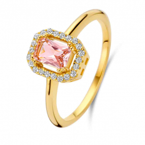 Bague argent avec pierre rose et sertie similaire