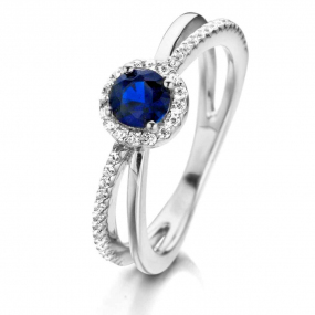 Bague Argent pierre bleue sertie de similaire