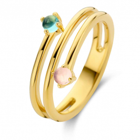 Bague Argent - plaqu or avec pierres de similaire