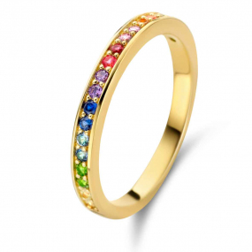 Bague Argent plaqu or et zirconium - similaire