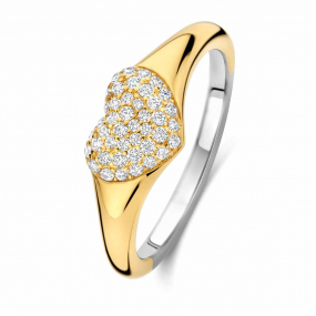 Bague argent - plaqu or serti d'oxydes similaire